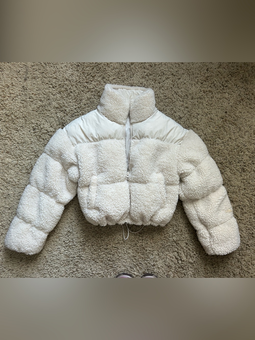 H & M Sherpa Cropped Puffer